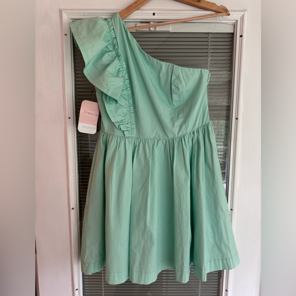 &Merci Mint Green One-Shoulder Dress